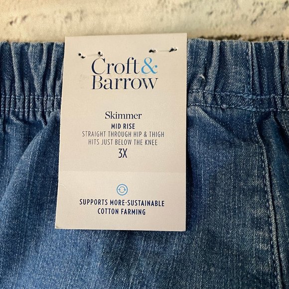 Croft & Barrow Denim Pull On Skimmer Capris 3X - Picture 9 of 10